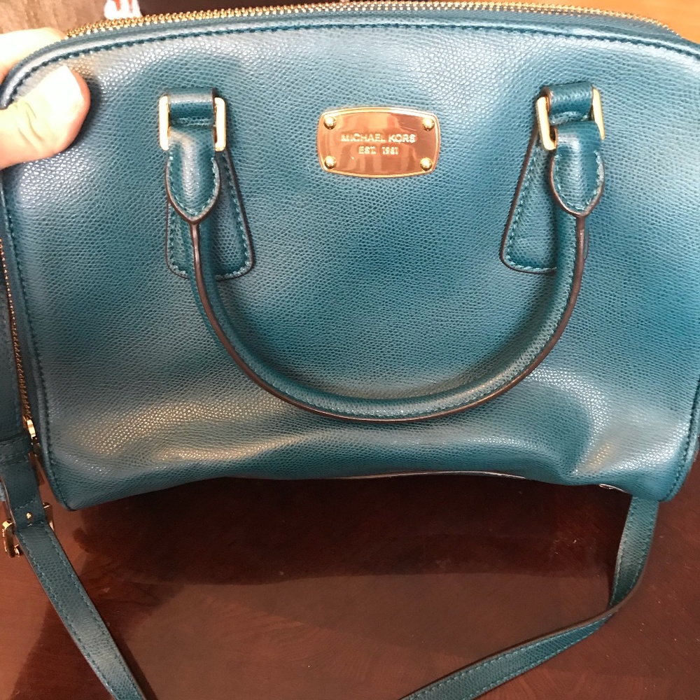 Michael Kors Purse Teal Like New Large Shoulder